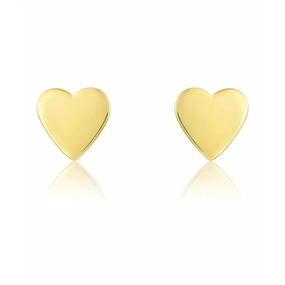 14K Gold Sterling Silver Heart, Infinity, & CZ Bar Stud Earrings